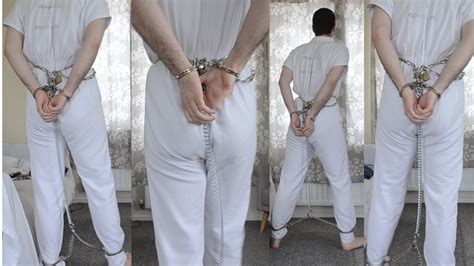 Prisoner Handcuffed And Shackled Behind Back In White Jumpsuit Youtube