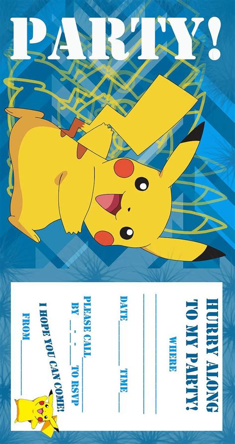 pokemon birthday invitations  printable invitaciones de fiesta de