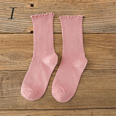 Kwaii Sock Cute Lace Sock Solid Color Sock Super Softcotton Etsy Uk