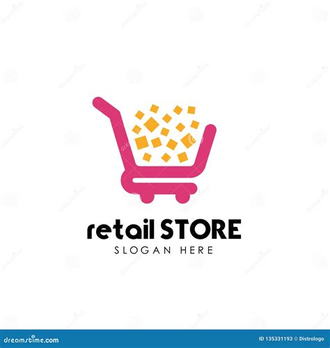 retail store logo design template shopping cart logo icon design stock