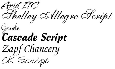 calligraphy fonts images script font samples script type font examples  sample