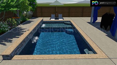 geometric pool cabo shelf raised wall sheer descent water features