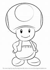 Mario Toad Drawing Draw Super Step Cartoon Drawings Character Coloring Easy Pages Game Characters Bros Kart Colouring Tutorials Drawingtutorials101 Cool sketch template