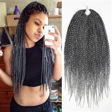18 gray silver colorful ombre braiding hair crochet braid hair