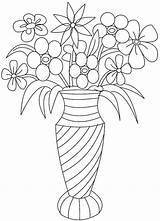 Flowers Pages Printable Coloring Vase Flower Bouquet Colouring Adults Kids Adult Roses Vases Drawing Drawings Sheets Detailed Bluebonnet Garland Stencil sketch template
