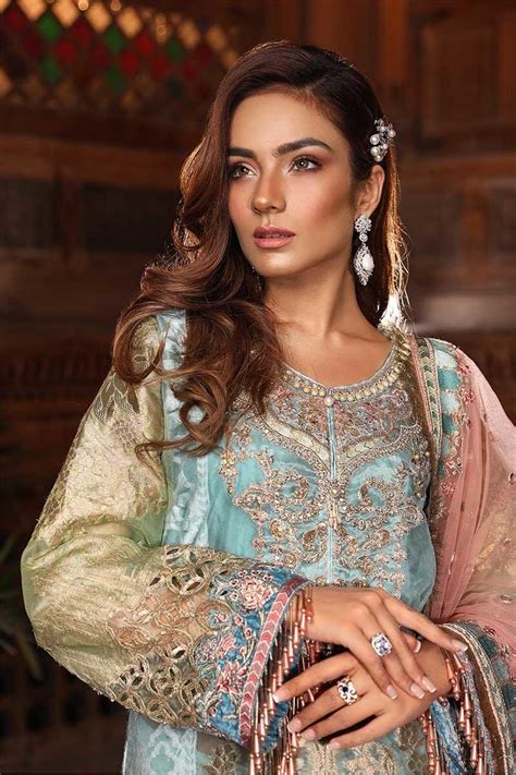 Pakistani Fancy Party Dresses Organza Embroidered Nameera By Farooq