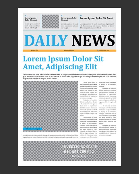 front page newspaper design template  vector art  vecteezy