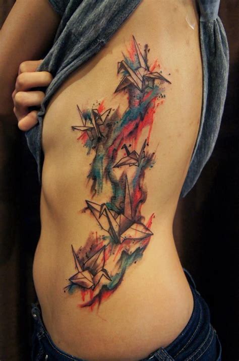 chronic ink tattoo toronto tattoo splatter origami cranes tattoo