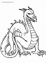 Coloring Pages Dragon Medieval Popular sketch template