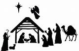 Nativity Silhouette Scene Christmas Transparent Clipart Clip Library sketch template