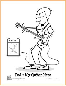 guitar hero  printable coloring page