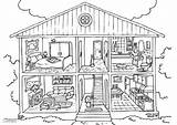 Coloring House Interior sketch template