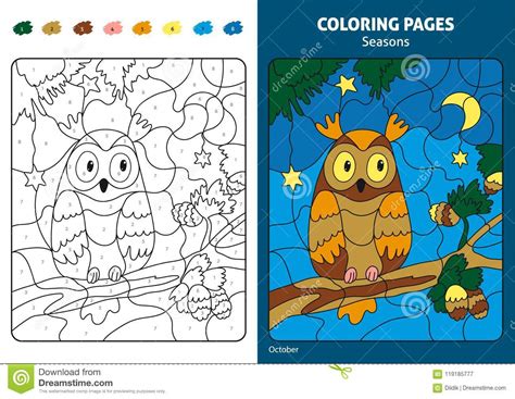 seasons coloring page  kids stock vector illustration  child