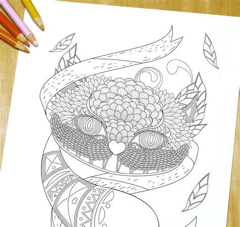 cheshire cat adult coloring page print  dreamstatestudio
