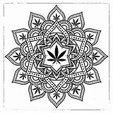 Marijuana Cannabis Weed Leaf Silhouette sketch template
