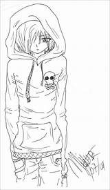 Anime Emo Girl Coloring Pages Boy Demon Drawing Guy Vampire Drawings Guys Boys Sketch Cute Color Printable Cool Colouring Girls sketch template