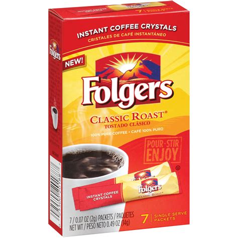 pack folgers classic roast instant coffee single serve packets