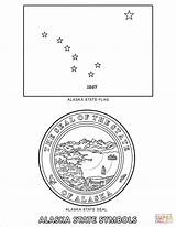 Alaska Coloring State Symbols Pages Printable Categories sketch template