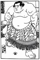 Sumo Coloring Japanese Print Wrestler Culture Pages Book Choose Board sketch template