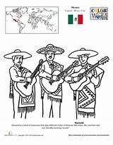 Coloring Mariachi Pages Worksheets Hispanic Heritage Spanish Month Charro Colouring Mexican Worksheet Music Kids Color Grade Education Thinking Geography Costume sketch template
