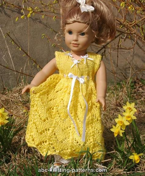 Abc Knitting Patterns American Girl Doll Empire Waist Lace Dress