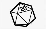 D20 Icon Clipartkey Transparent Clipart sketch template