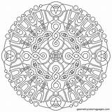 Mandala Coloring Pages Zentangle Hippie Adult Geometric sketch template