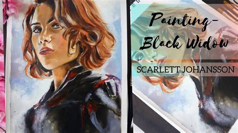 Drawing Black Widow 2020 Scarlett Johansson Avengers Oil