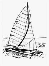 Catamaran Sailboat sketch template