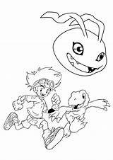 Coloring Digimon Pages Print sketch template