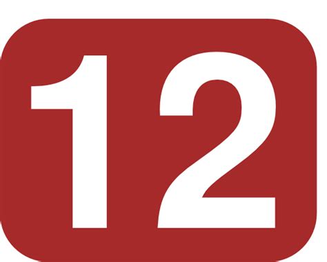 brown rounded rectangle with number 12 clip art at clker