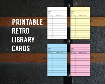 printable vintage library cards  elk graphic design tpt