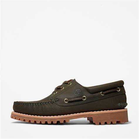 Timberland® Authentic 3 Eye Boat Shoe For Men In Dark Green Timberland