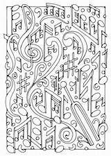 Coloring Music Pages Kids Color Printable Musical Sheets Note Sheet Adult Notes Program Edupics Cover Cool Colouring Large Adults Border sketch template