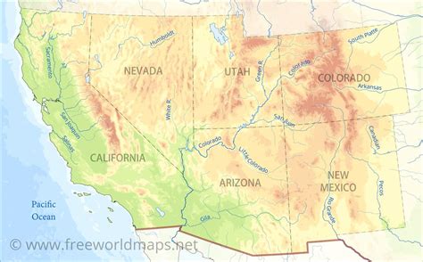 southwestern  physical map