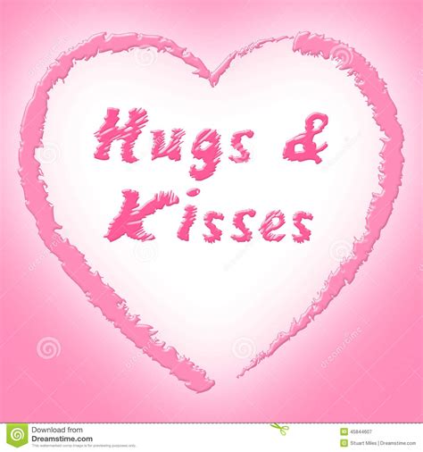 Hugs And Kisses Represents Find Love And Dating Stock