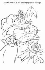 Coloring Disney Pages Lucifer Cinderella Colouring Souris Et Sheets Mice Template Choose Board Princess Christmas sketch template
