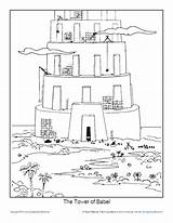 Babel Tower Coloring Printable Activity Sheet Pdf sketch template
