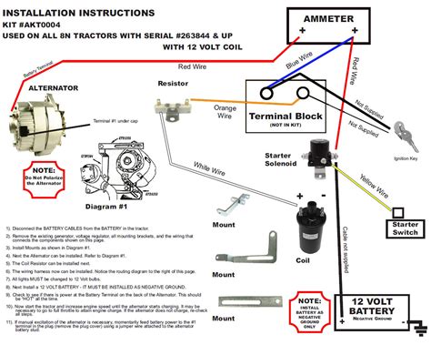 rareelectrical  generator alternator fits conversion kit late model ford  tractors akt