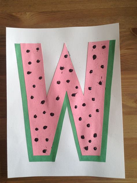 watermelon craft preschool craft letter   week craft