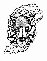 Trippy Mushroom Stoner Hippie Shroom Clipartmag sketch template