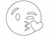 Coloring Emoji Pages Heart Kiss Ws Activities Emojis Crafts sketch template