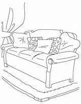 Coloring Sofa Pages Cushions Seater Three Contemporary sketch template