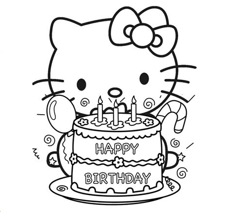happy birthday cake  party coloring pages