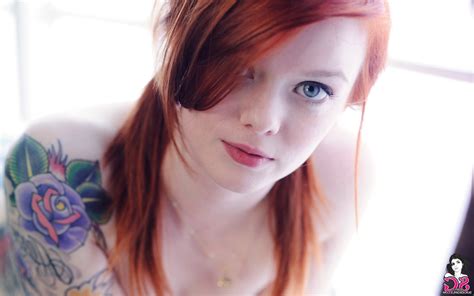 wallpaper face women redhead model long hair blue eyes glasses photography tattoo