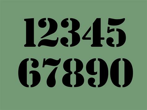 stencil   chunky bold numbers set