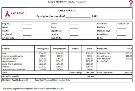 sample monthly payslip     wiki