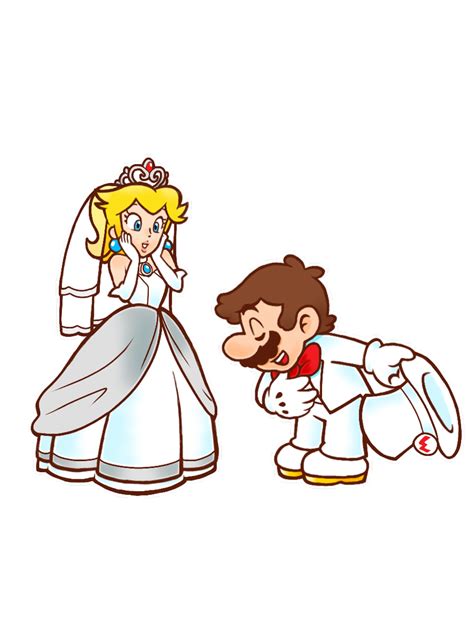 [ Edit ] Mario And Peach In Their Wedding Costume By