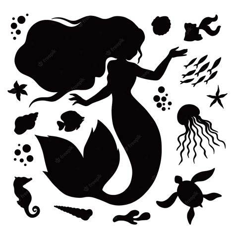 mermaid silhouette images clipart