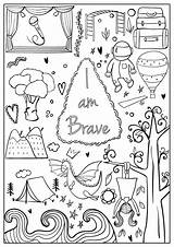 Coloring Brave Am Pages Mantra Printable Hopscotch Sheets Colouring Girls Book Freebies Beautiful Choose Board Confident sketch template